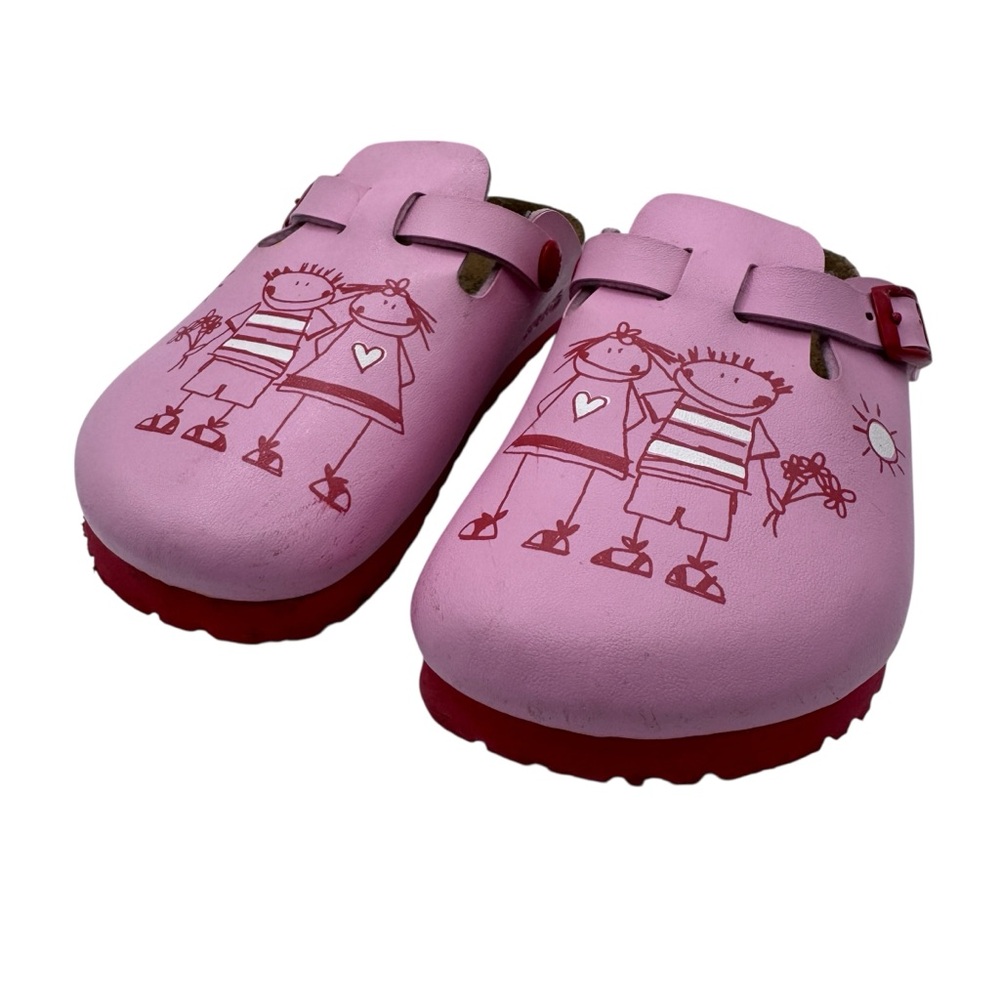 Birkenstock Birki’s Pink Kids Clogs with Cartoon Design - Size 12